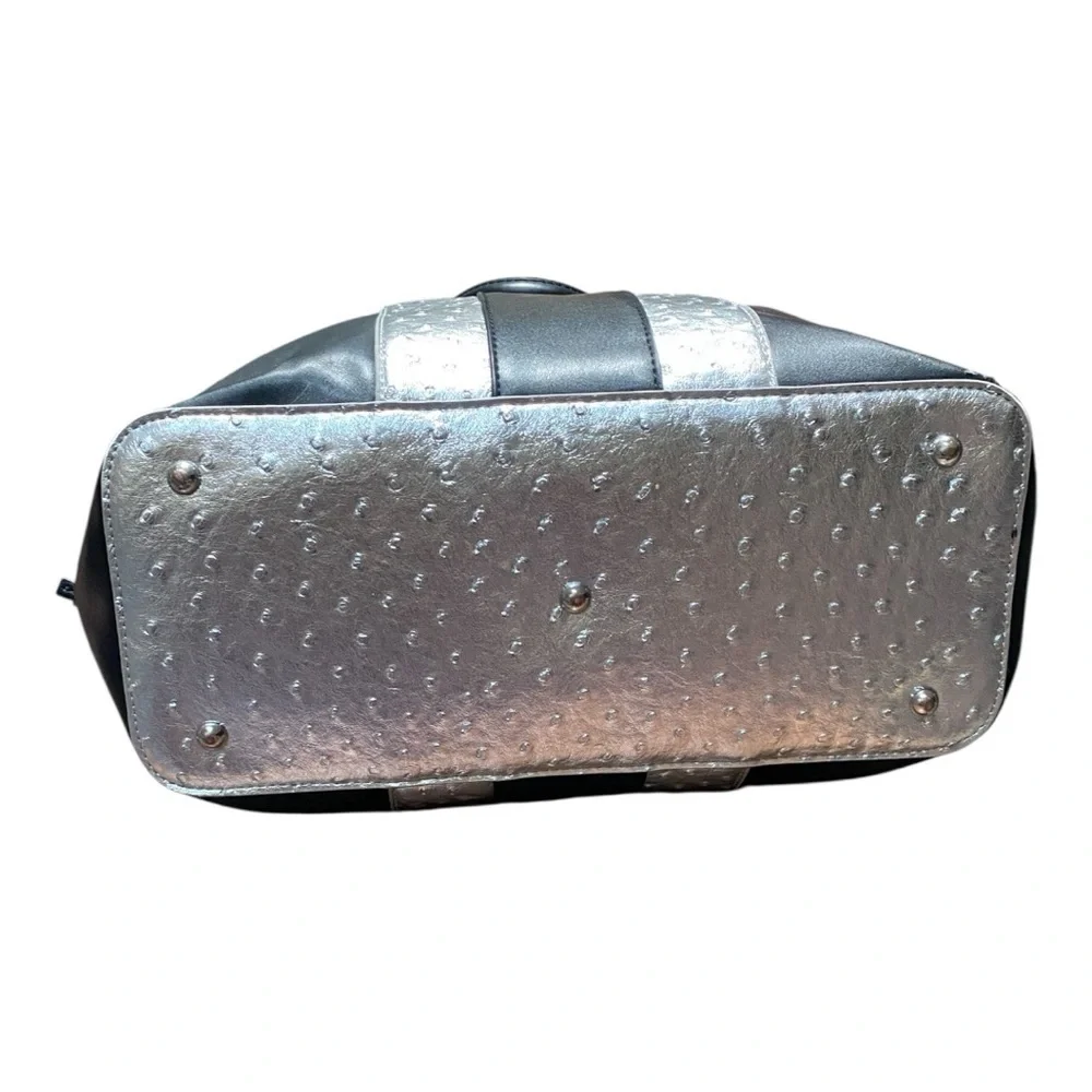 Sassy Jones Lori Black and Silver Satchel/Tote Hand Bag